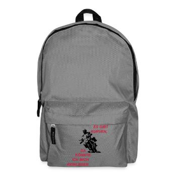 Es gibt Kurven - Rucksack - Mittelgrau - Vorne