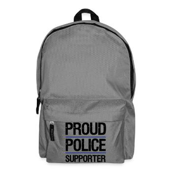 Proud Police Supporter, Polizei, Polizist,Geschenk - Rucksack - Mittelgrau - Vorne