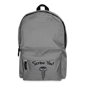 Screw You! Wizige Geschenkidee - Rucksack - Mittelgrau - Vorne