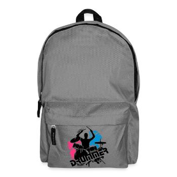 Ein Schlagzeuger und sein Schlagzeug - Rucksack - Mittelgrau - Vorne
