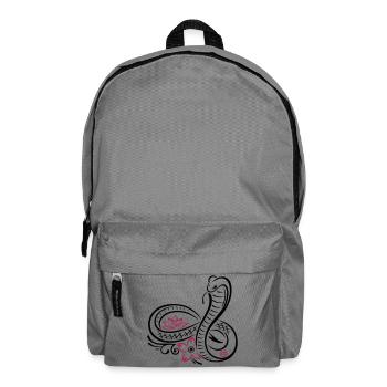 Snake with infinity, lotus and cherry blossom - Backpack - elephant grey - Front