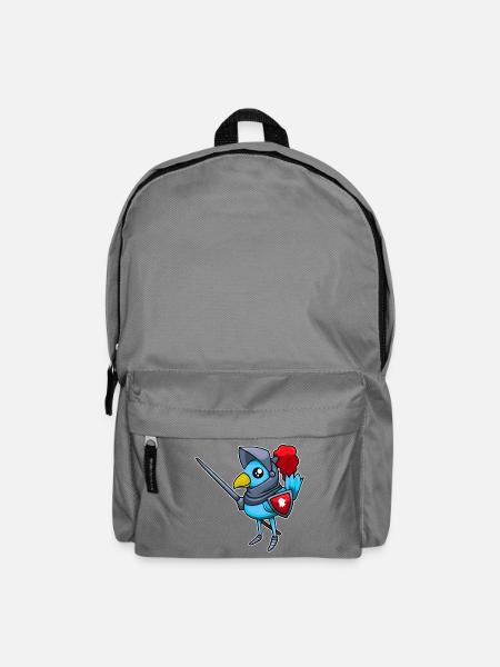 Vogel in Ritterrüstung - Rucksack - Mittelgrau