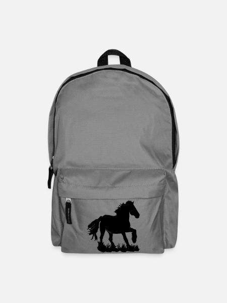 Friesians at a gallop - Backpack - elephant grey