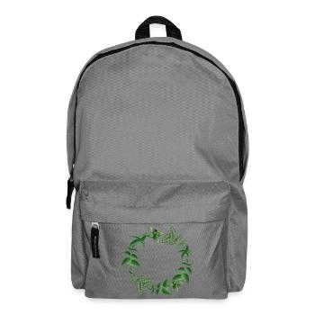 Nettle wreath in dark shades of green - Backpack - elephant grey - Front