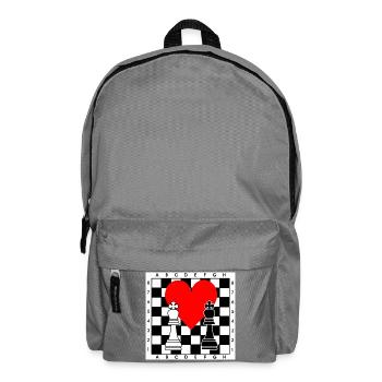 Échiquier avec cœur - Sac à dos - gris éléphant - Devant