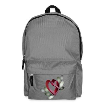 romantique symbole du cœur de la Saint-Valentin avec des feuilles - Sac à dos - gris éléphant - Devant
