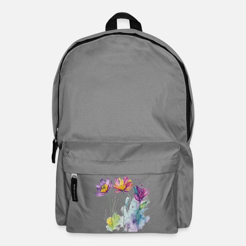 Aquarelle florale - Sac à dos - gris éléphant