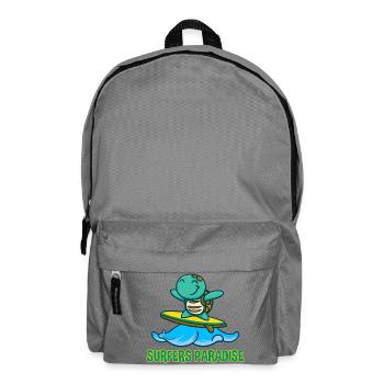 Kawaii Turtle Surfer - Sunglasses and - Backpack - elephant grey - Front