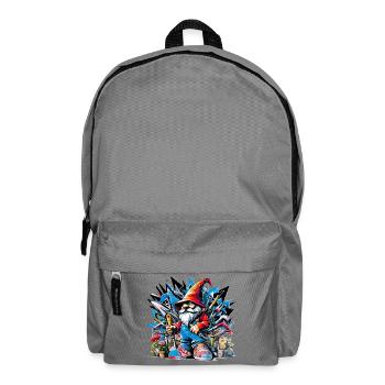 Nain de jardin coloré et vivant entouré d’outils - Sac à dos - gris éléphant - Devant