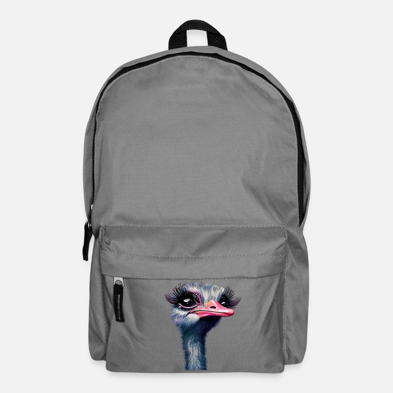 Straußen-Make-up - Rucksack - Mittelgrau