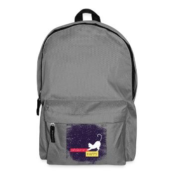Les chats me rendent heureux avec une bordure sale - Sac à dos - gris éléphant - Devant