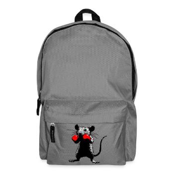 Urban Fighter: Boxende Ratte - Rucksack - Mittelgrau - Vorne