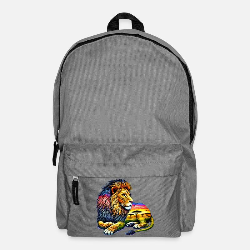 Löwe - Rucksack - Mittelgrau
