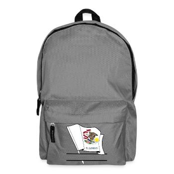 Flag Illinois text banner - Backpack - elephant grey - Front
