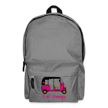 Tuk Tuk pink with text EL GOUNA - Backpack - elephant grey - Front