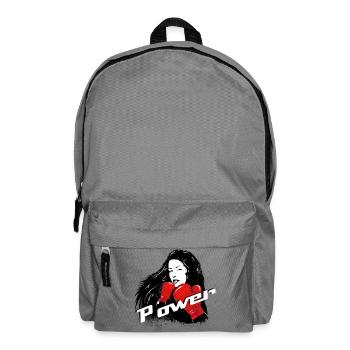 Boxerin mit Power-Schriftzug – starkes Frauenmotiv - Rucksack - Mittelgrau - Vorne