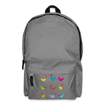 Bunte Hühner Fröhliches Muster - Rucksack - Mittelgrau - Vorne