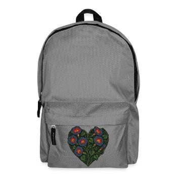 Heart-Shaped Morning Glory Floral Design - Backpack - elephant grey - Front