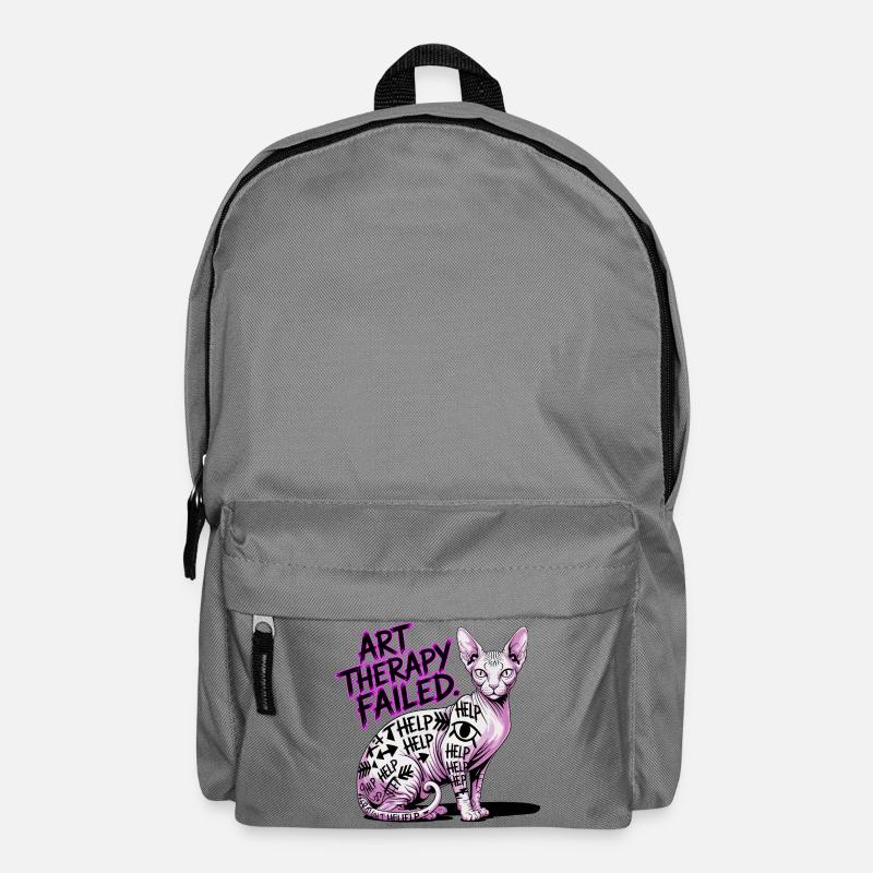 Cat Art Therapy Fail - Backpack - elephant grey