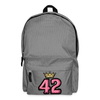 42 Zahl Krone - Rucksack - Mittelgrau - Vorne