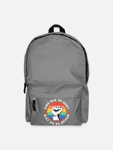 SIND WIR ZU BUNT - BIST DU ZU BRAUN - GEGEN RECHTS - Rucksack - Mittelgrau