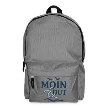Moin & Out Nautik Logo - Rucksack - Mittelgrau - Vorne
