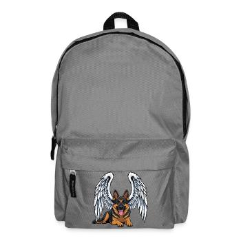Cute Angel German Shepherd Cartoon Mourning - Backpack - elephant grey - Front