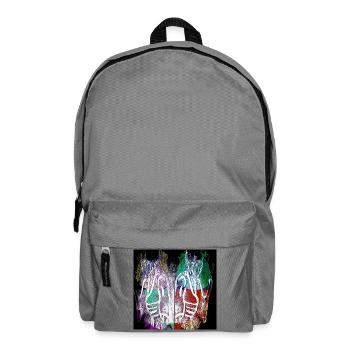 Neon Skeletal Hands Split Art - Backpack - elephant grey - Front