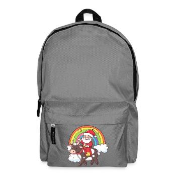 Kuh Weihnachtsmann Weihnachten - Rucksack - Mittelgrau - Vorne
