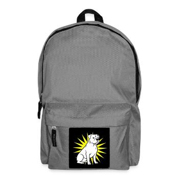 Cool Dog in Punk Rock & Pop Art Style - Backpack - elephant grey - Front