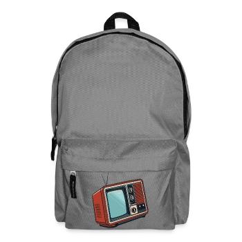 Retro Illustrated Pop Art Television - Backpack - elephant grey - Front
