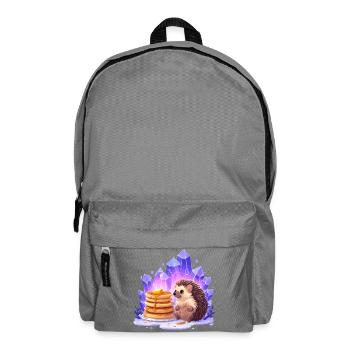 Hedgehog with pancakes and crystals - Backpack - elephant grey - Front