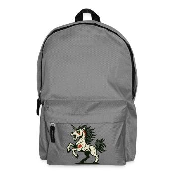 Untotes Berserker-Einhorn mit Narben und Wut - Rucksack - Mittelgrau - Vorne