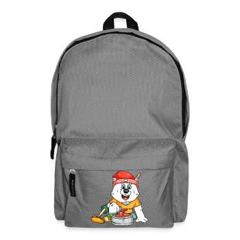 Curling player polar bear - Backpack - elephant grey - Front