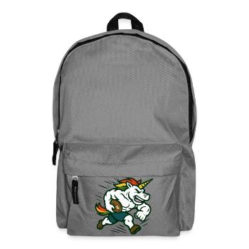 Unicorn Football Speed Maskottchen-Power-Design - Rucksack - Mittelgrau - Vorne