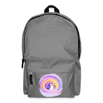 Rainbow penguin in the vortex - Backpack - elephant grey - Front