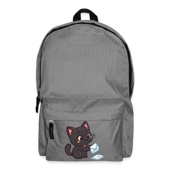 Kawaii Black Cat and Envelopes - Backpack - elephant grey - Front