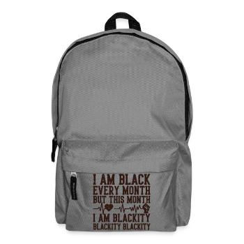 Blackity Black Month Heartbeat Fist - Backpack - elephant grey - Front