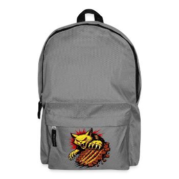 Angry Cat Claw Smash Power Illustration - Backpack - elephant grey - Front