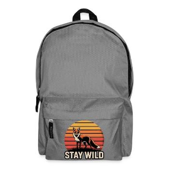 Stay Wild Fuchs – Retro Vintage Sonnenuntergang - Rucksack - Mittelgrau - Vorne