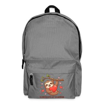 Un joli paresseux qui traîne avec mon cœur de Saint-Valentin - Sac à dos - gris éléphant - Devant