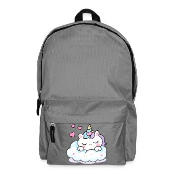 Schlafender Einhorn-Kawaii – Niedliches Valentinstagsdesign - Rucksack - Mittelgrau - Vorne