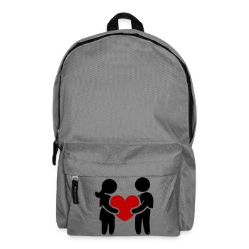 Paar Verliebt Herz - Rucksack - Mittelgrau - Vorne