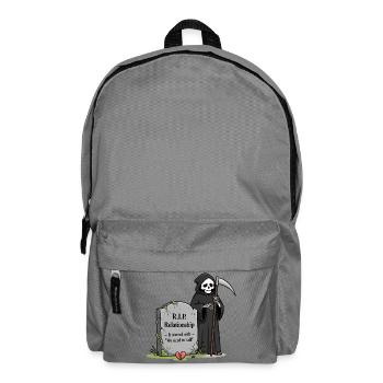 "Wir müssen reden!" ist Beziehungs-Sensenmann - Rucksack - Mittelgrau - Vorne