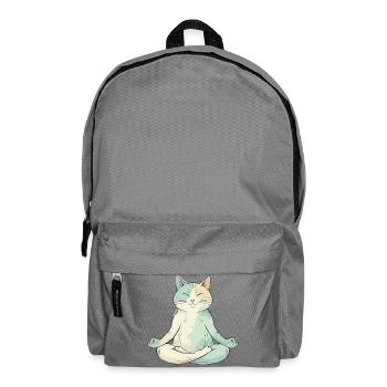Zen-Katze in Meditation - Rucksack - Mittelgrau - Vorne