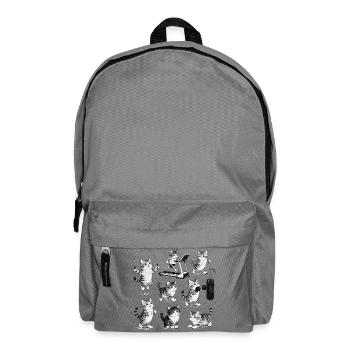Retro Fitness Cat – Vintage Gym Deadlift - Backpack - elephant grey - Front