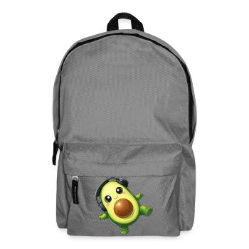 Cute Avocado Cartoon Headphones Dancing Music Techn - Backpack - elephant grey - Front