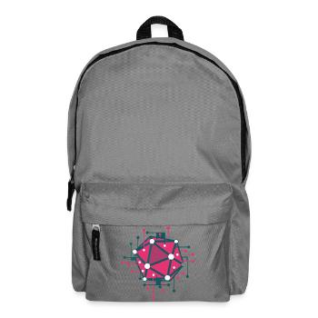 Techno-rosa geometrisches Netzwerk - Rucksack - Mittelgrau - Vorne