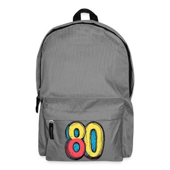 80 Zahl Bunt - Rucksack - Mittelgrau - Vorne