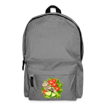 Salat mit Gemüse in Herzform Illustration  - Rucksack - Mittelgrau - Vorne